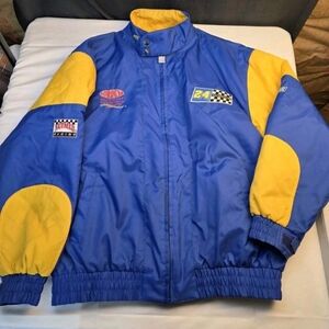 Vintage Jeff Gordon Nascar Nutmeg Mens L Blue Embroidered Patch Jacket